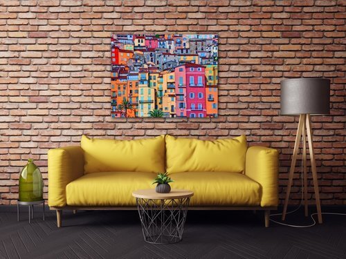 Obraz Barevné domy - 90 x 70 cm