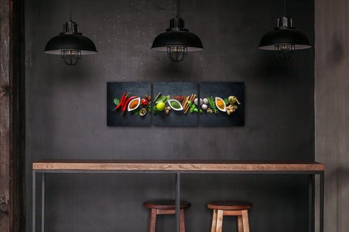 Obraz Druhy koření - 90 x 30 cm (3 dílný)