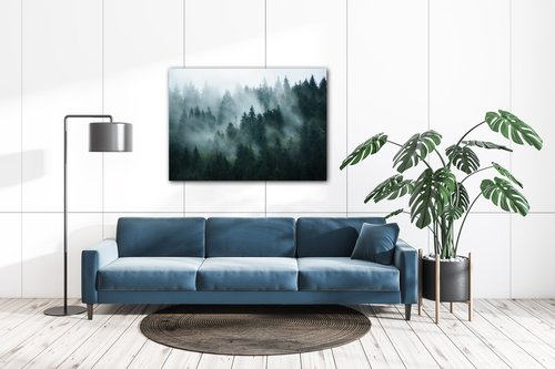 Obraz Les v mlze - 70 x 50 cm