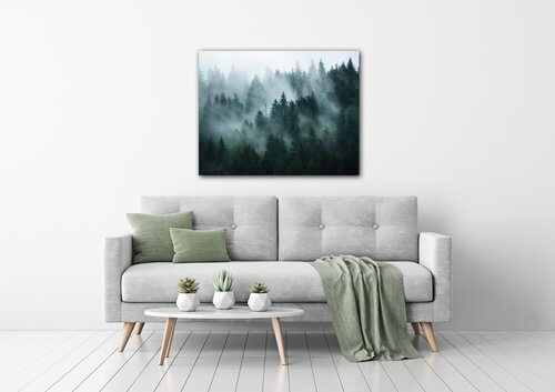Obraz Les v mlze - 90 x 70 cm
