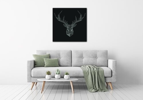 Obraz Jelen černobílý - 70 x 70 cm