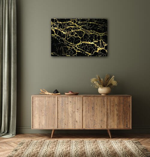 Obraz Mramor černo-zlatý - 60 x 40 cm