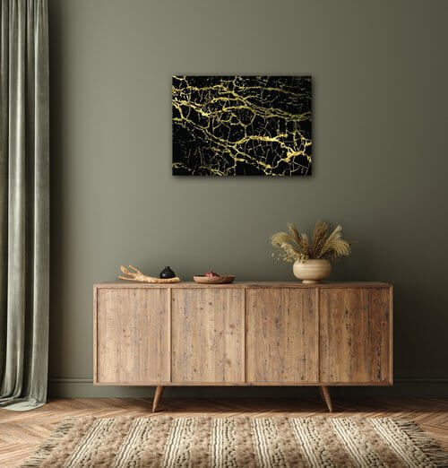 Obraz Mramor černo-zlatý - 70 x 50 cm