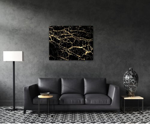 Obraz Mramor černo-zlatý - 90 x 70 cm