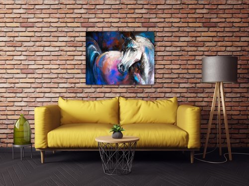 Obraz Barevný kůň - 90 x 70 cm