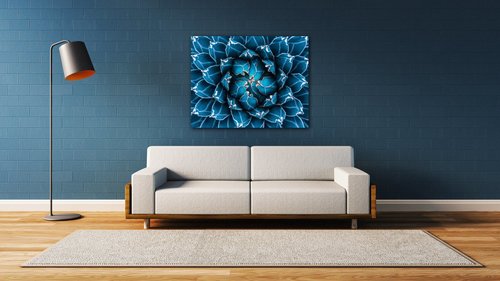 Obraz Modrý květ - 90 x 70 cm