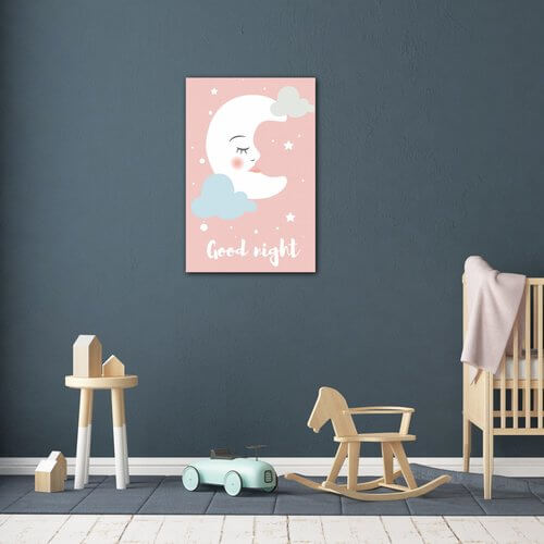 Obraz Good night pink moon - 40 x 60 cm