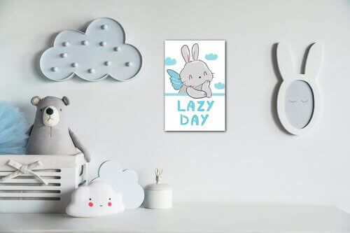 Obraz Blue and grey bunny - 20 x 30 cm