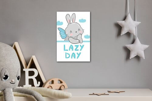 Obraz Blue and grey bunny - 60 x 90 cm