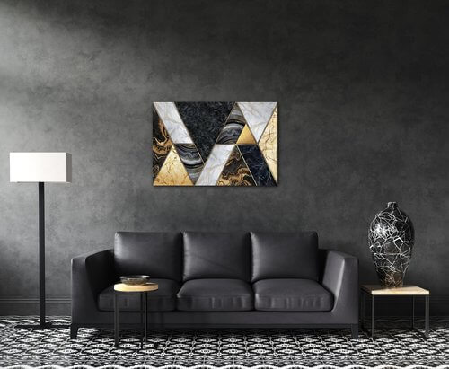 Obraz Černo zlatý abstrakt - 60 x 40 cm