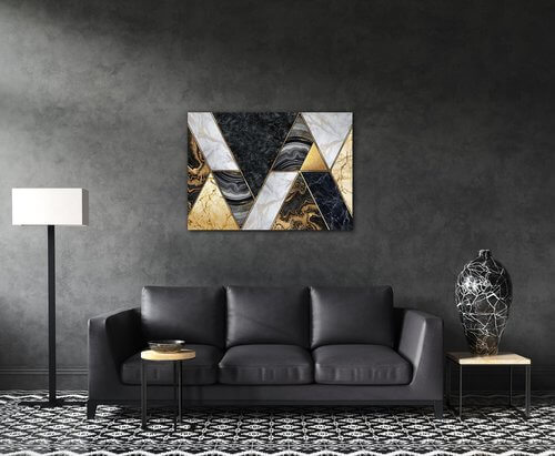 Obraz Černo zlatý abstrakt - 70 x 50 cm