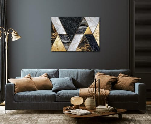 Obraz Černo zlatý abstrakt - 70 x 50 cm