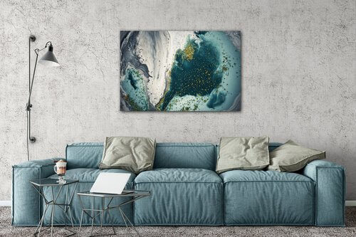Obraz Abstrakt modrý - 90 x 60 cm