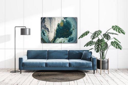 Obraz Abstrakt modrý - 70 x 50 cm