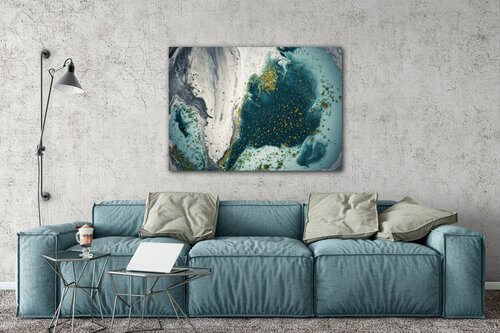 Obraz Abstrakt modrý - 70 x 50 cm