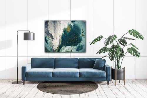 Obraz Abstrakt modrý - 90 x 70 cm