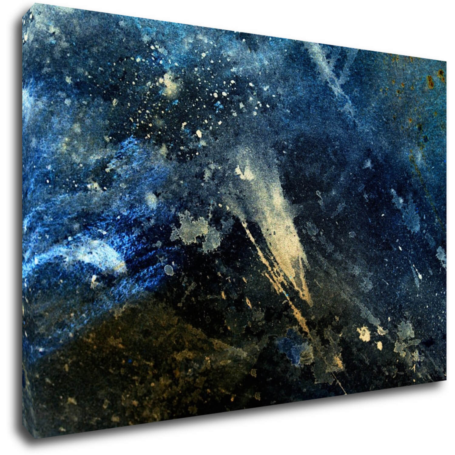 Obraz Abstrakt modrý se zlatým detailem - 90 x 60 cm