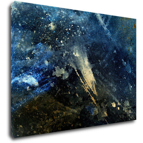 Obraz Abstrakt modrý se zlatým detailem - 70 x 50 cm