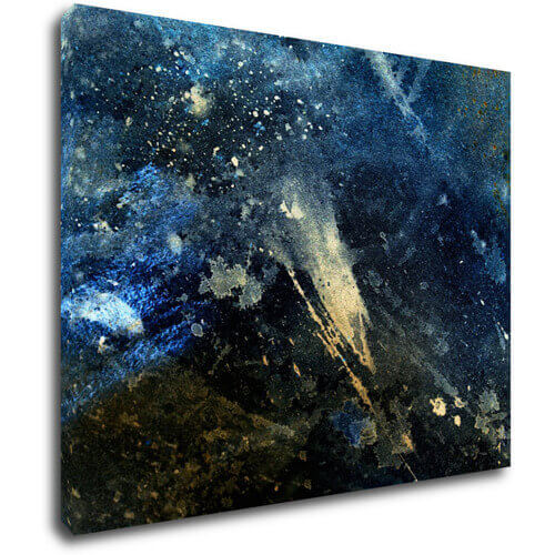 Obraz Abstrakt modrý se zlatým detailem - 90 x 70 cm