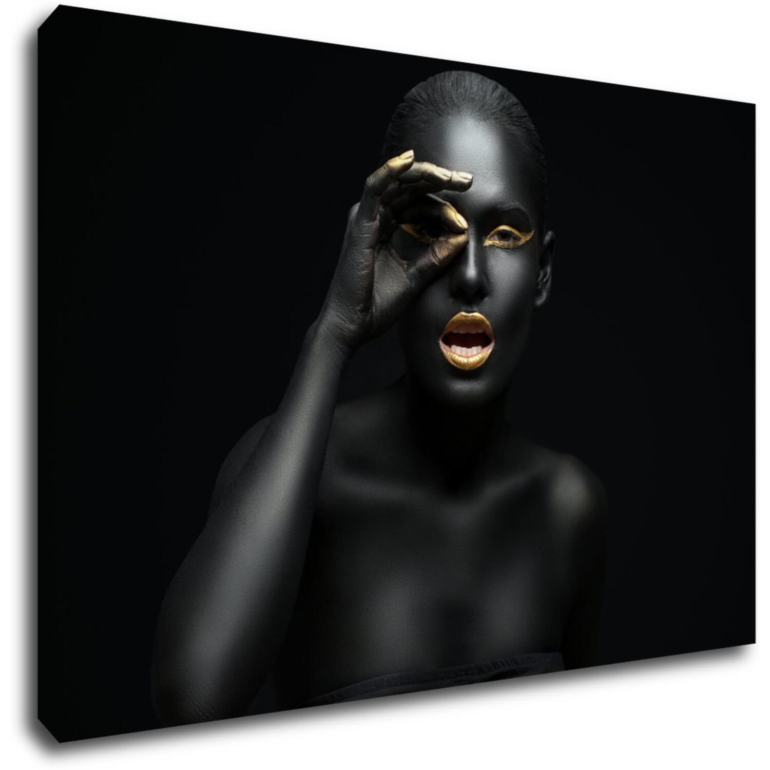 Obraz Portrét ženy zlaté detaily - 90 x 60 cm