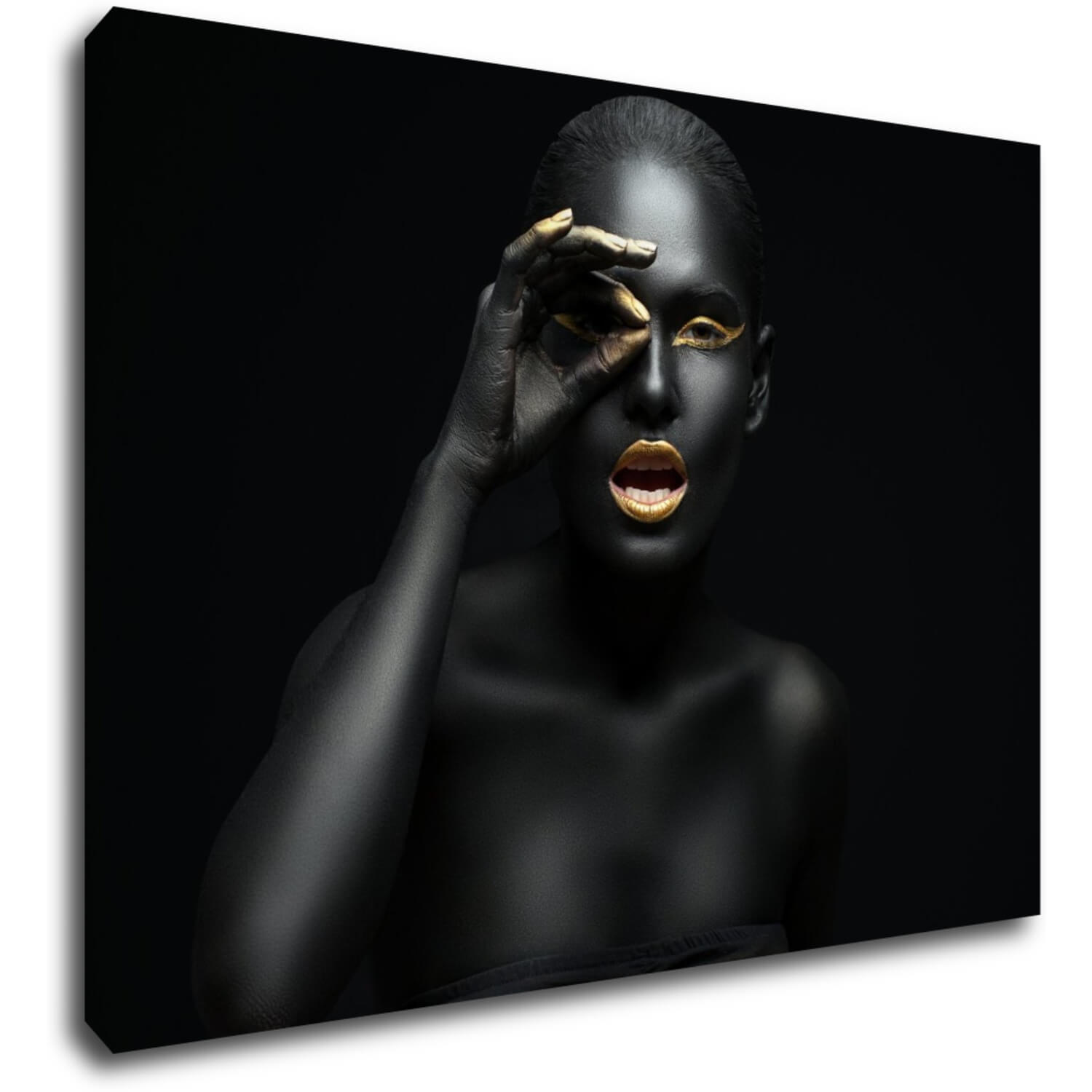 Obraz Portrét ženy zlaté detaily - 70 x 50 cm