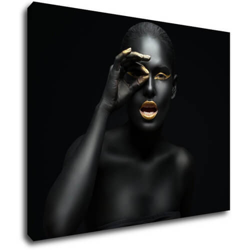 Obraz Portrét ženy zlaté detaily - 90 x 70 cm