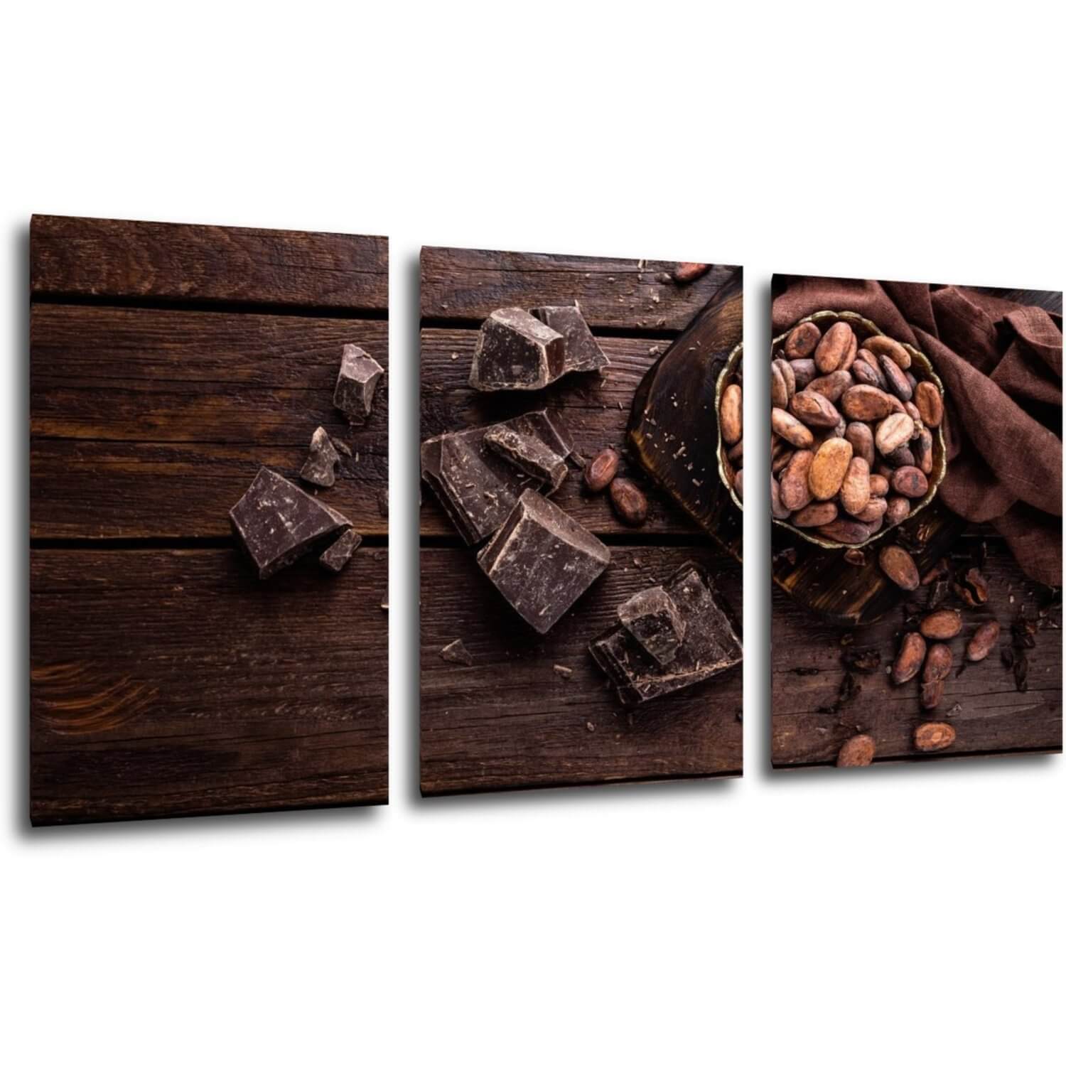 Obraz Zátiší s čokoládou - 120 x 60 cm (3 dílný)