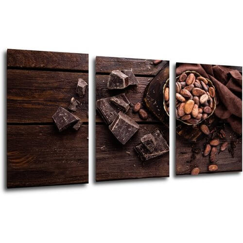 Obraz Zátiší s čokoládou - 120 x 60 cm (3 dílný)