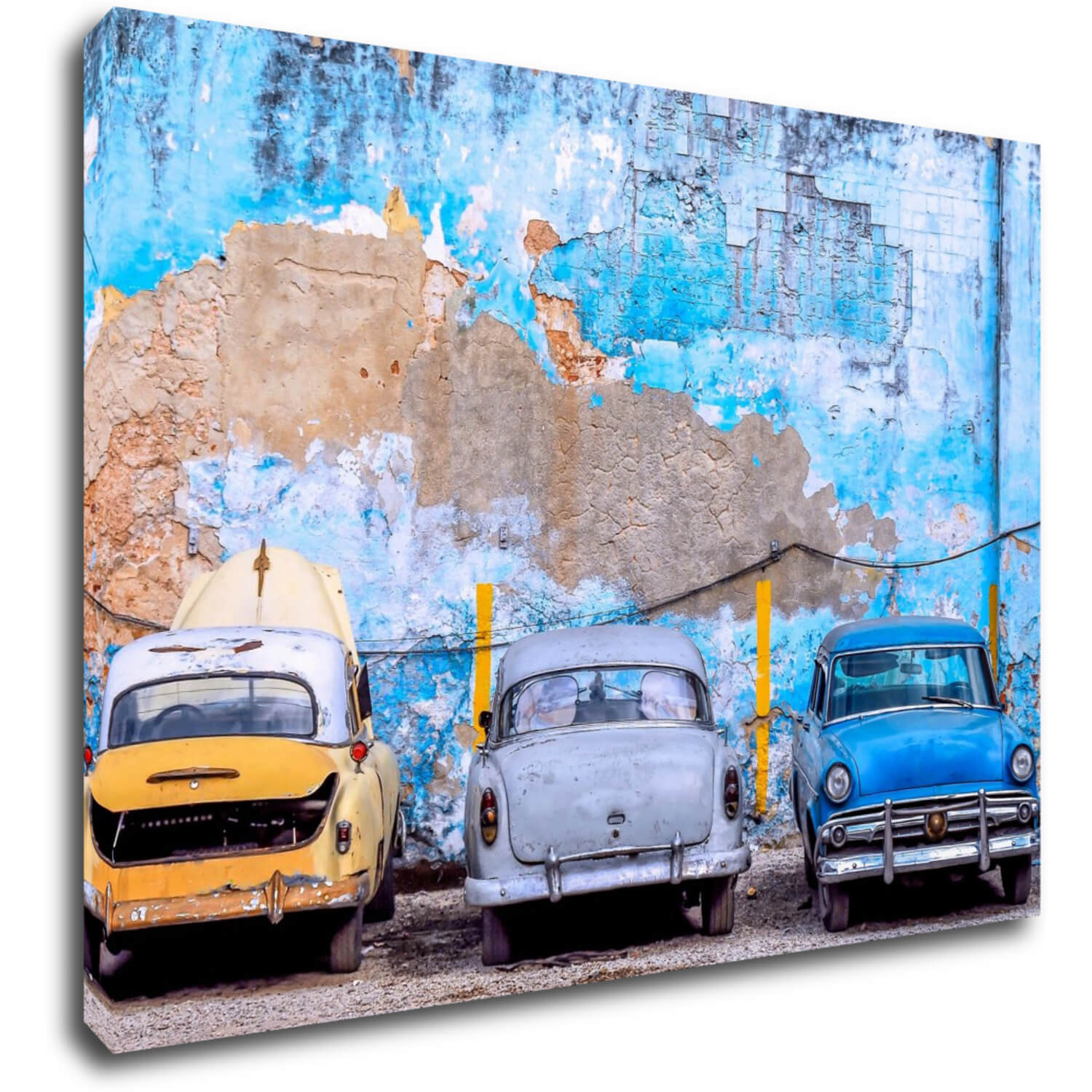 Obraz Stará modrá auta - 70 x 50 cm
