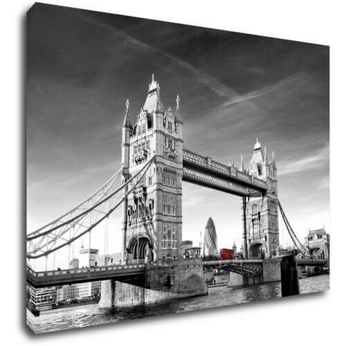 Obraz Tower Bridge černobílý - 70 x 50 cm
