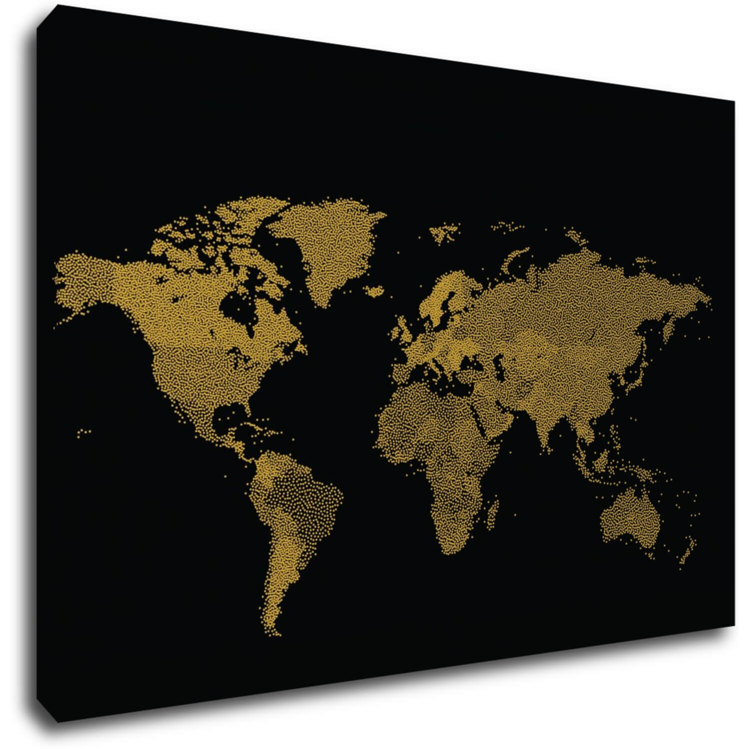 Obraz Mapa světa černo zlatá - 90 x 60 cm