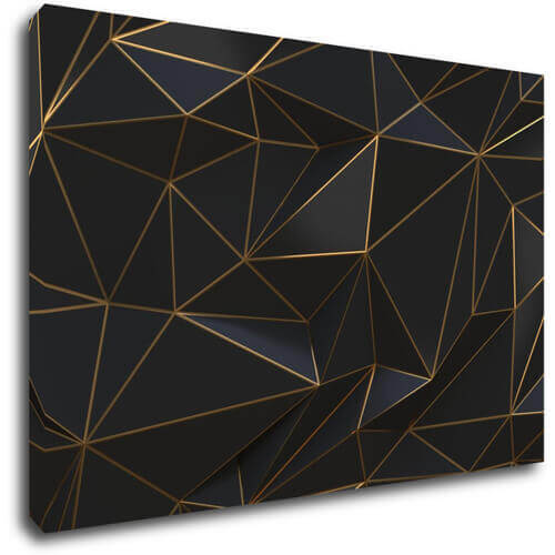 Obraz Abstraktní zlaté trojúhelníky - 60 x 40 cm