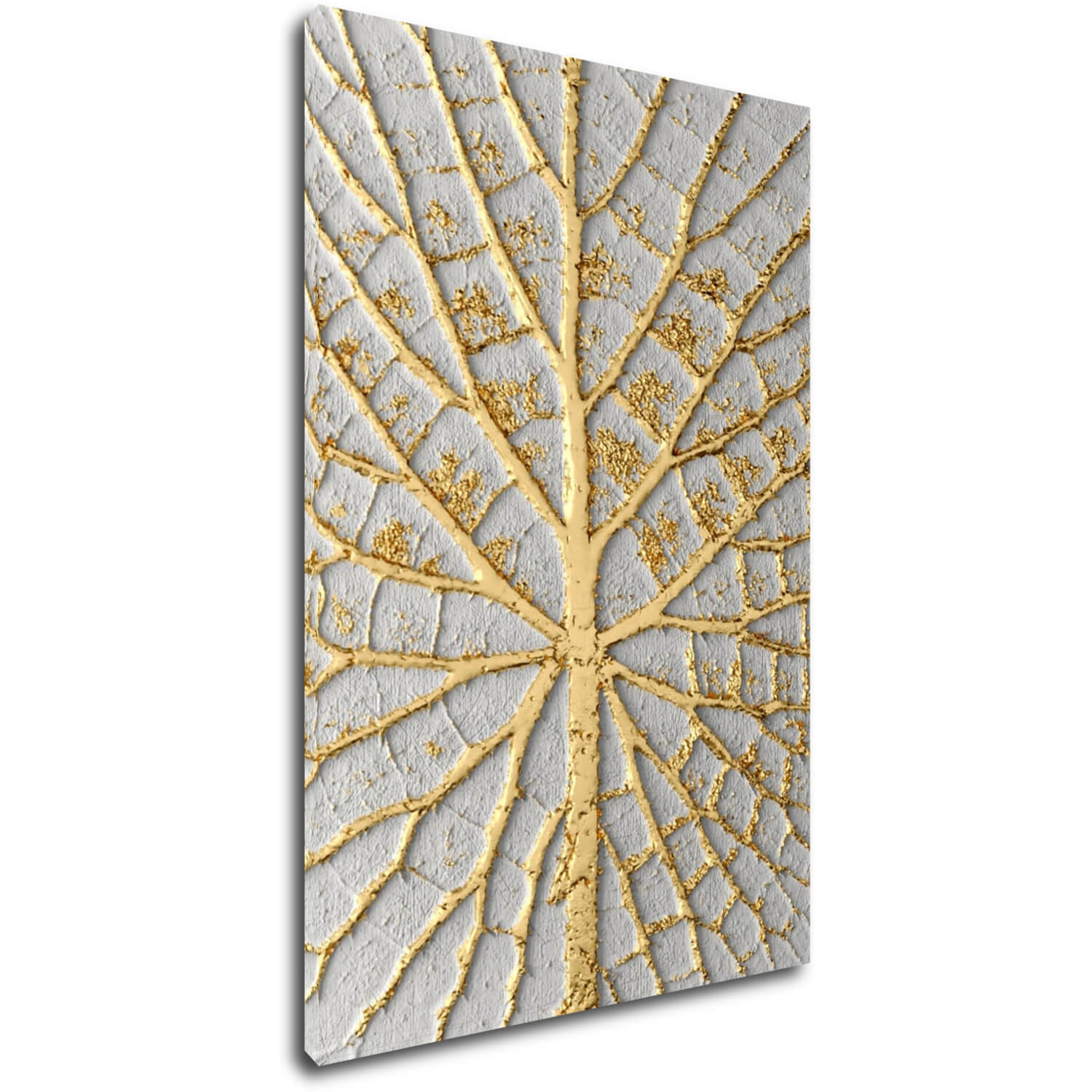 Obraz Zlatý list na bílém pozadí - 40 x 60 cm