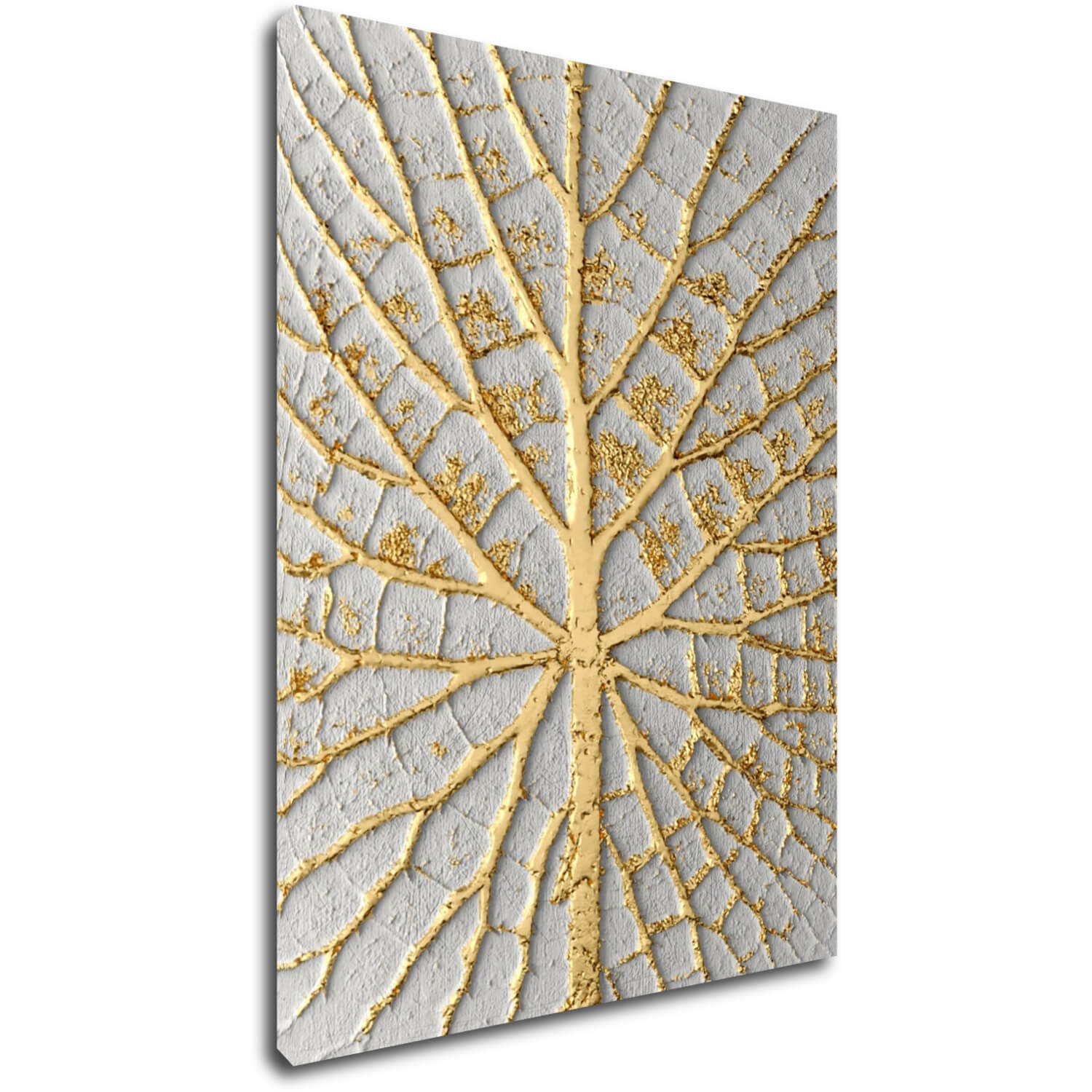 Obraz Zlatý list na bílém pozadí - 30 x 40 cm