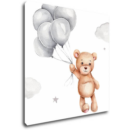 Obraz Medvídek s balonky - 20 x 20 cm