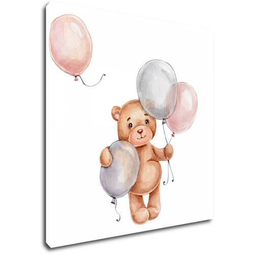 Obraz Medvídek s barevnými balonky