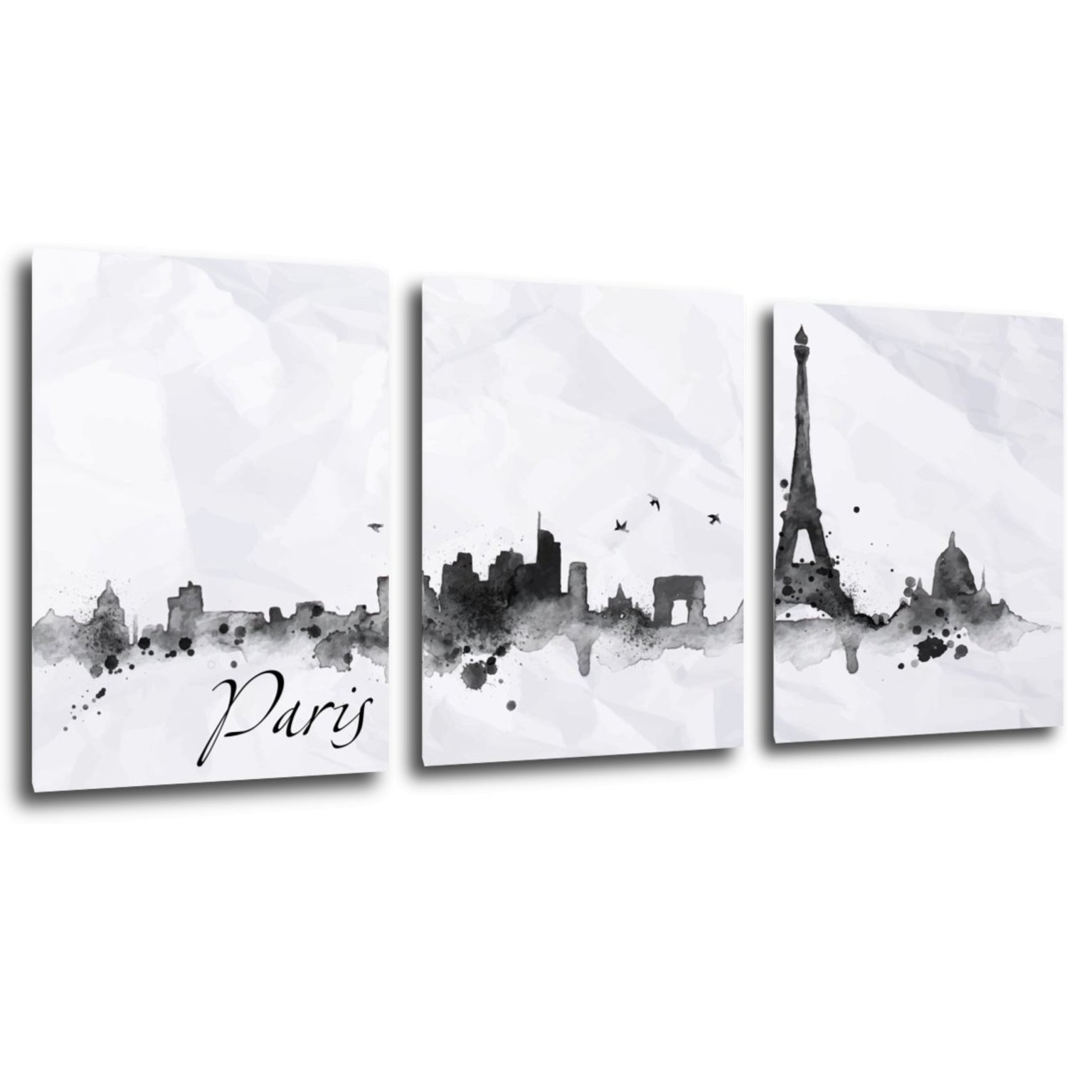 Obraz Paříž panorama - 90 x 40 cm (3 dílný)