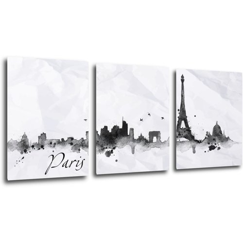 Obraz Paříž panorama - 90 x 40 cm (3 dílný)