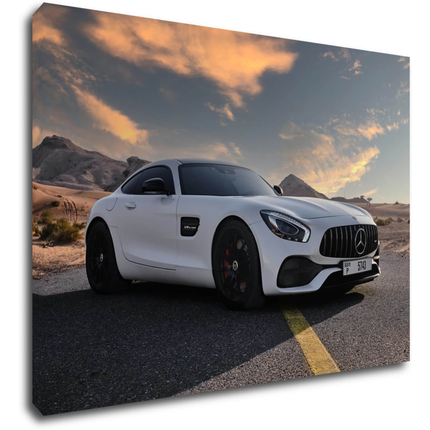 Obraz Mercedes AMG GT bílý - 70 x 50 cm