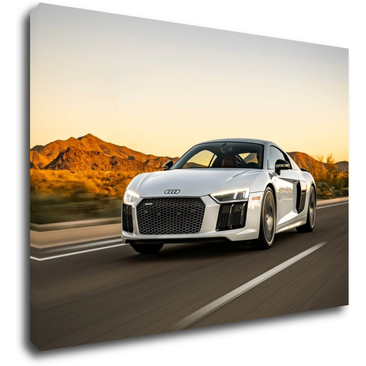 Obraz Audi R8 bílá - 70 x 50 cm