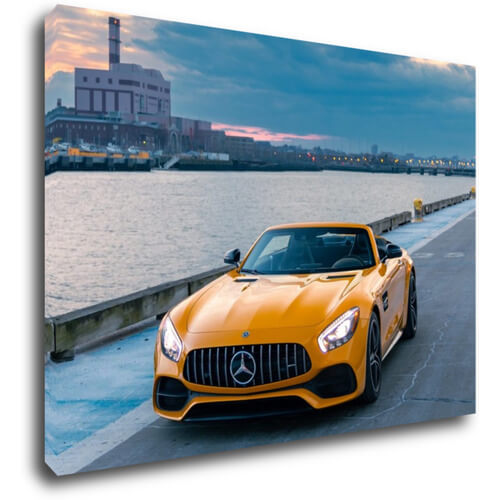 Obraz Mercedes AMG GTC žlutý - 70 x 50 cm