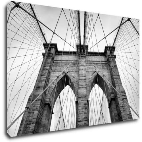 Obraz Brooklyn bridge černobílý - 90 x 60 cm