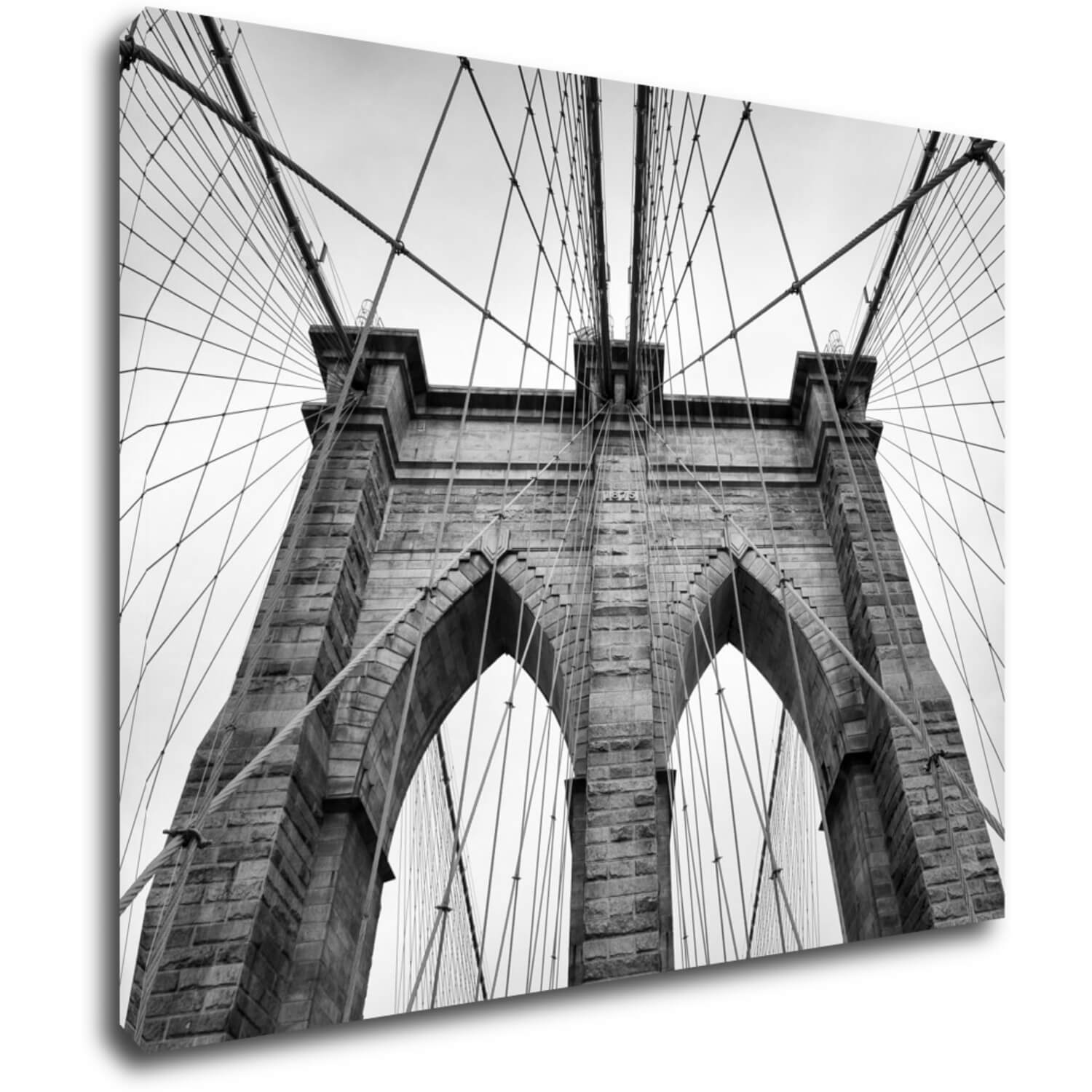 Obraz Brooklyn bridge černobílý - 90 x 70 cm