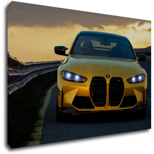 Obraz BMW M4 žlutá - 90 x 60 cm