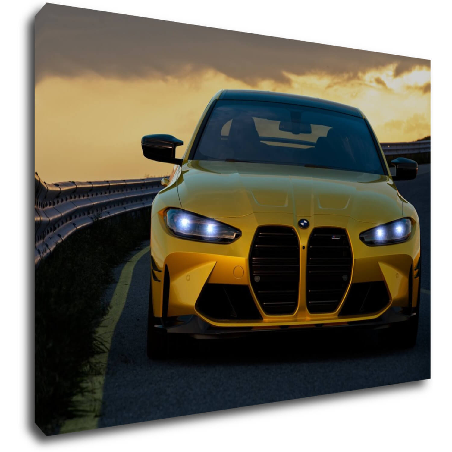 Obraz BMW M4 žlutá - 70 x 50 cm