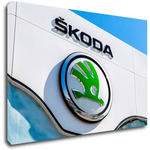 Obraz Škoda auto znak - 90 x 60 cm