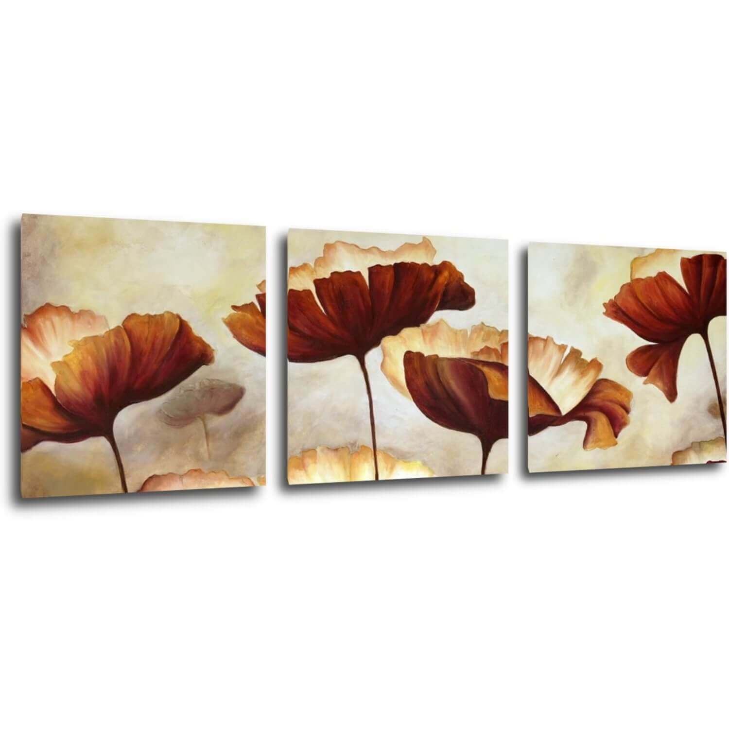 Obraz Malované květiny - 90 x 30 cm (3 dílný)