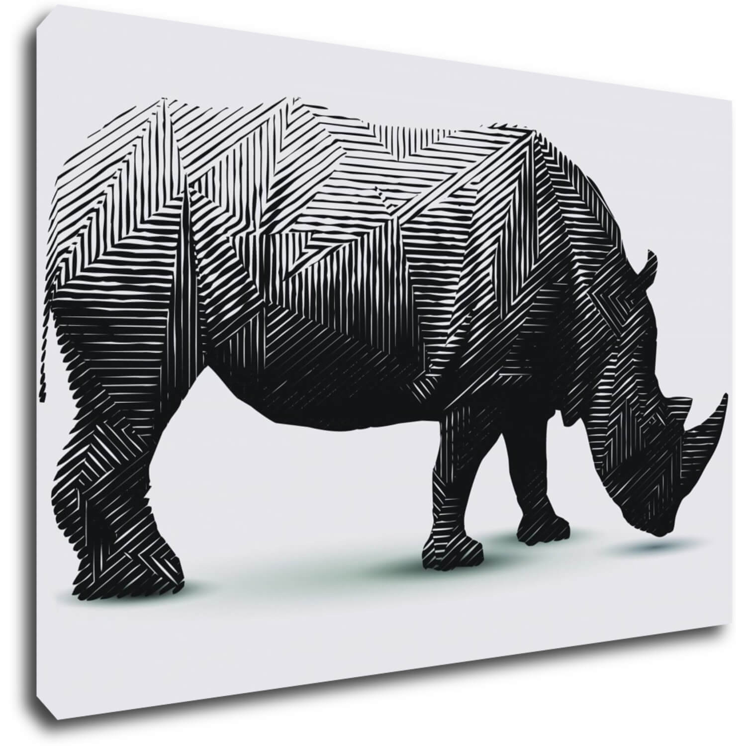 Obraz Nosorožec na bílém pozadí - 60 x 40 cm