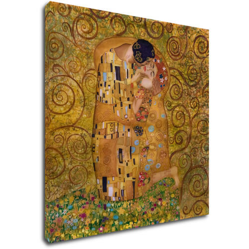 Obraz Reprodukce Gustav Klimt polibek - 50 x 50 cm