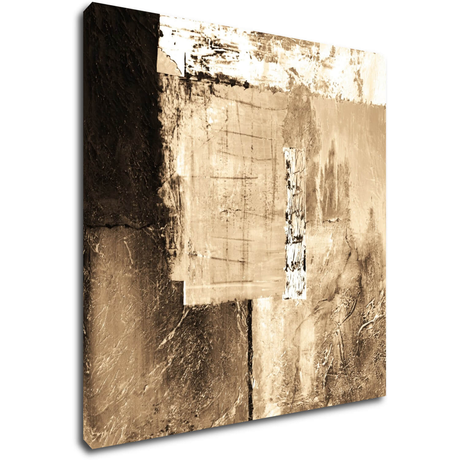 Obraz Abstrakt béžovo zlatý čtverec - 40 x 40 cm